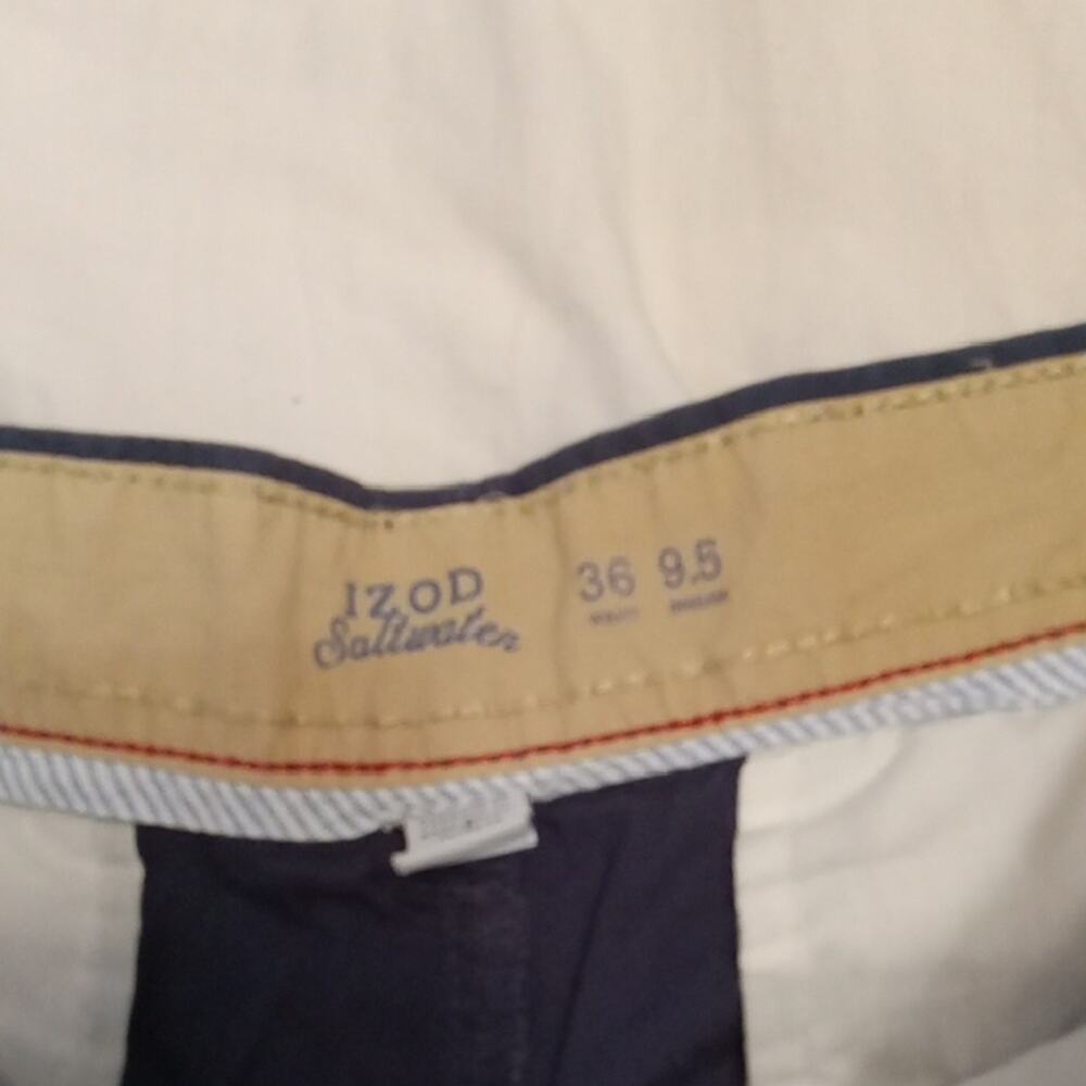 Izod Saltwater Men's Size 36 Navy Blue Shorts. Athleisure, Beach, Summer - Picture 2 of 10